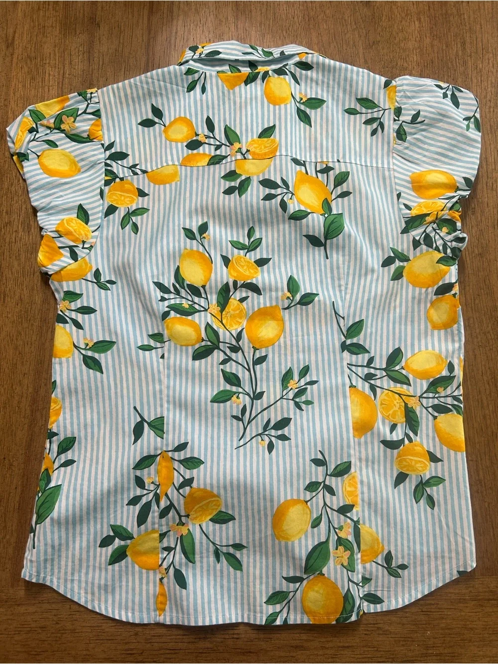 NWT J. Crew Womens Lemon-Print Short Sleeve (Puff-Sleeve) Button-Up Shirt 🍋 - Picture 6 of 6